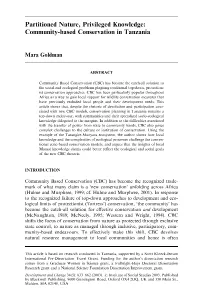 Community-Based Conservation in Tanzania