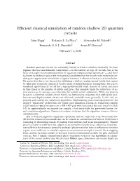 Efficient Classical Simulation of Random Shallow 2D Quantum Circuits