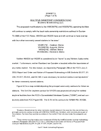 MULTIPLE OWNERSHIP CONSIDERATIONS Blueberry Broadcasting, LLC