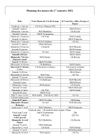 Planning Des Messes Du 1Er Semestre 2021