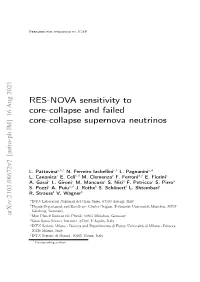 RES-NOVA Sensitivity to Core-Collapse and Failed Core-Collapse Supernova Neutrinos