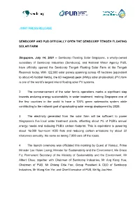 Sembcorp and Pub Officially Open the Sembcorp Tengeh Floating Solar Farm