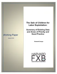 The Sale of Children for Labor Exploitation