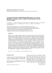 Vegetation-Soil-Thaw-Depth Relationships Along a Low-Arctic Bioclimate Gradient, Alaska: Synthesis of Information from the ATLAS Studies