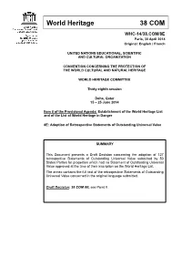Adoption of Retrospective Statements of Outstanding Universal Value