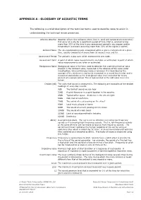 Appendix a - Glossary of Acoustic Terms
