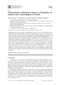 Characteristics of Refractive Errors in a Population of Adults in the Central Region of Poland