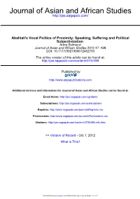 Journal of Asian and African Studies