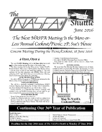 June 2016 NASFA Shuttle