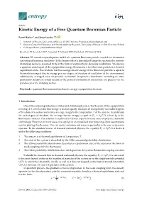Kinetic Energy of a Free Quantum Brownian Particle