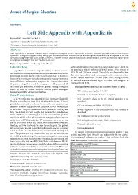 Left Side Appendix with Appendicitis