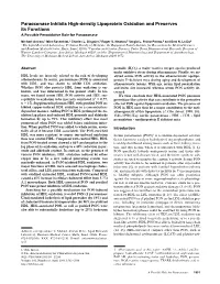 Paraoxonase Inhibits High-Density Lipoprotein Oxidation and Preserves Its Functions a Possible Peroxidative Role for Paraoxonase