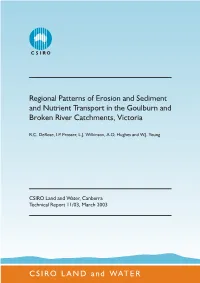 Regional Patterns of Erosion and Sediment and Nutrient Transport in the Goulburn and Broken River Catchments, Victoria