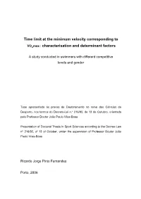 Time Limit at the Minimum Velocity Corresponding to Characterisation