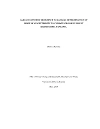 Agro-Ecosystems' Resilience to Damage: Determination Of