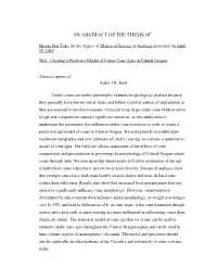An Abstract of the Thesis Of