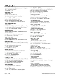 FACULTY Dates Listed in Parentheses Indicate Year of Tenure-Track Appoint- Chiara D