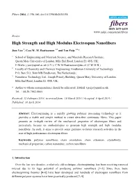 High Strength and High Modulus Electrospun Nanofibers
