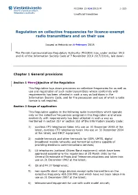 Regulation on Collective Frequencies for Licence-Exempt Radio Transmitters and on Their Use