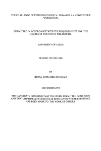 The Challenge of Feminism in Keny A: Towards an Afrocentric Worldview