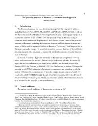 The Prosodic Structure of Burmese: a Constraint-Based Approach Antony Green*