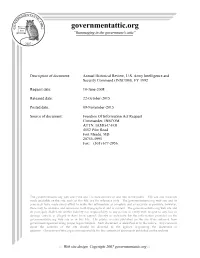 Annual Historical Review, U.S. Army Intelligence and Security Command (INSCOM), FY 1992