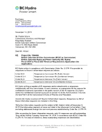 BC Hydro's Response to Intervener Information Requests Round 4