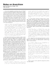 Notes on Anarchism from for Reasons of State, 1970 Noam Chomsky