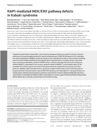 RAP1-Mediated MEK/ERK Pathway Defects in Kabuki Syndrome