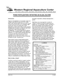 Pond Fertilization: Initiating an Algal Bloom