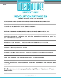 REVOLUTIONARY VOICES Take This Short Quiz to Test Your Knowledge