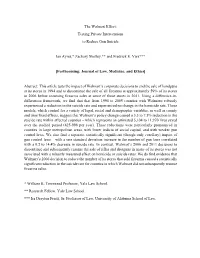 The Walmart Effect: Testing Private Interventions to Reduce Gun Suicide Ian Ayres,* Zachary Shelley,** and Fredrick E. Vars***