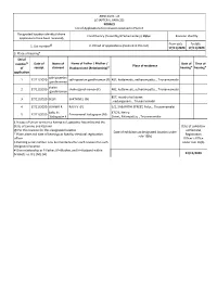 ANNEXURE 5.8 (CHAPTER V, PARA 25) FORM 9 List of Applica Ons For