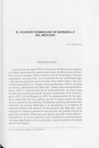 INTRODUCCION a Principios Del Siglo XIX La Orden De Predicadores