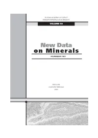 New Data on Minerals FOUNDED in 1907