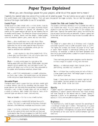 Paper Types Explained