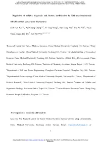 Regulation of Mirna Biogenesis and Histone Modification by K63-Polyubiquitinated