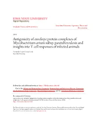 Antigenicity of Envelope Protein Complexes of Mycobacterium Avium Subsp. Paratuberculosis and Insights Into T Cell Responses Of
