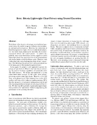 Bitcoin Lightweight Client Privacy Using Trusted Execution