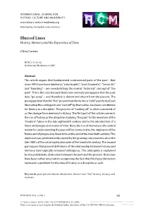 Blurred Lines History, Memory and the Experience of Time