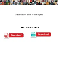 Cisco Router Block Wan Request