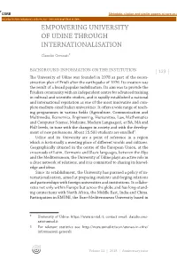 Empowering University of Udine Through Internationalisation