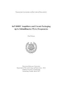 Inp DHBT Amplifiers and Circuit Packaging up to Submillimeter-Wave Frequencies