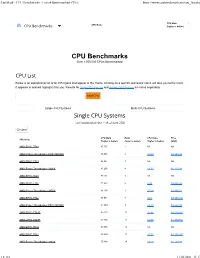 Passmark - CPU Benchmarks - List of Benchmarked Cpus