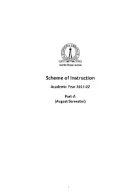 Scheme of Instruction 2021 - 2022