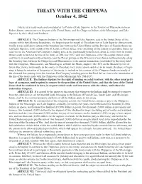 TREATY with the CHIPPEWA October 4, 1842