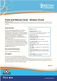 Trent and Mersey Canal - Alrewas Circuit Moderate Trail: Please Be Aware That the Grading of This Trail Was Set According to Normal Water Levels and Conditions