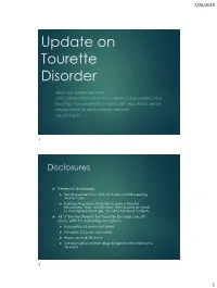 Update on Tourette Disorder