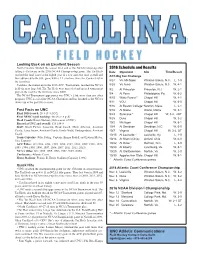 2016 Schedule and Results UNC Athletic Communications