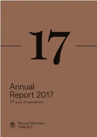 Annual Report 2017 17Th Year of Operations